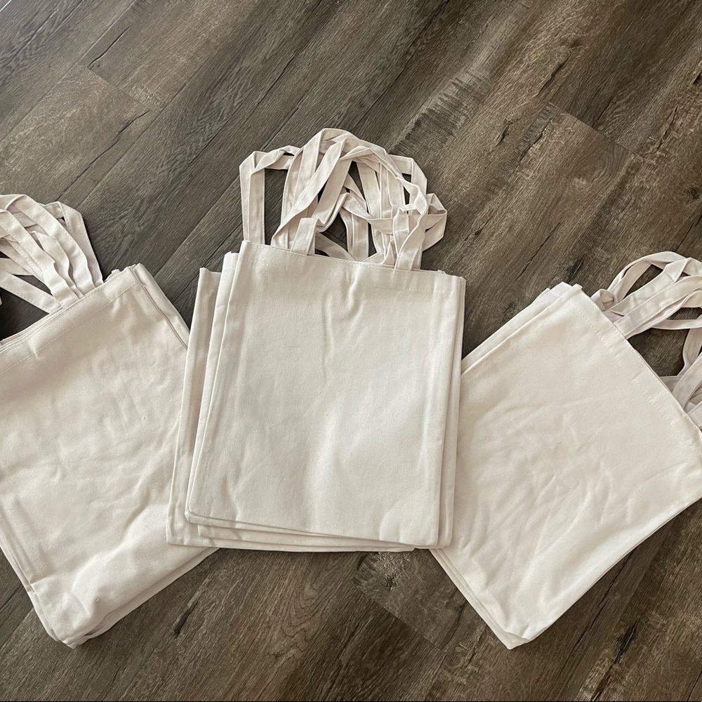 12 Blank Canvas Tote Bags for Custom Printing Etsy Shop Reusable Shopper Bag